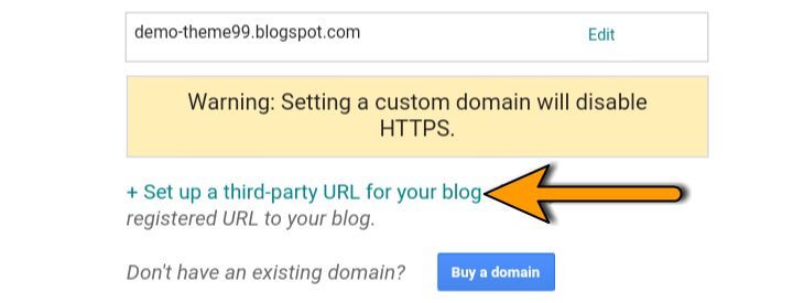 Click on Third Party Domain