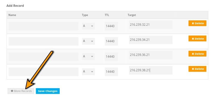 Added DNS Recods